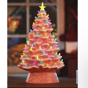 Mr Christmas LED Pink Ceramic Light Up Tree